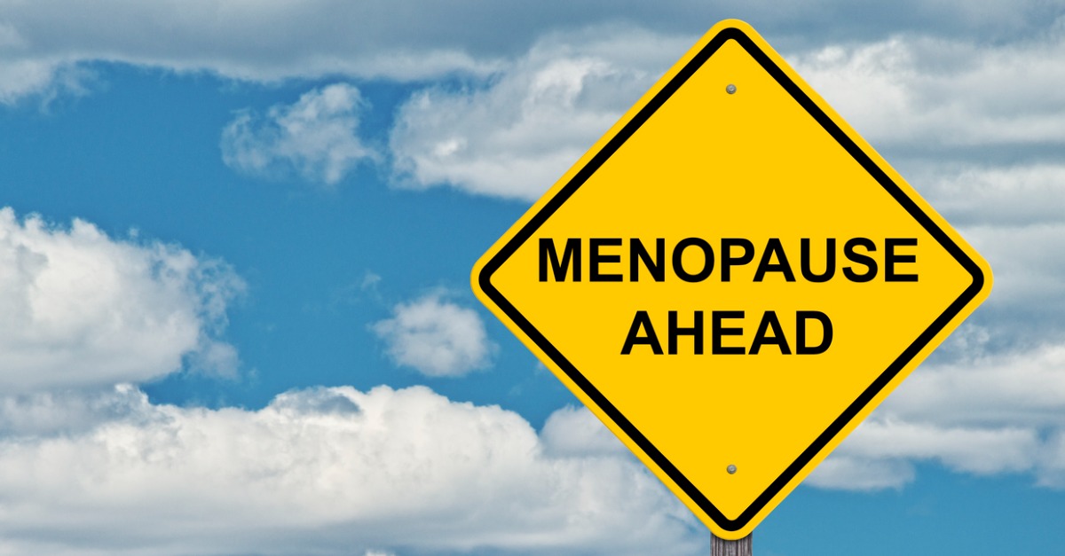 Yellow menopause ahead sign