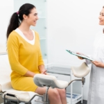 Patient speaking with gynecologist