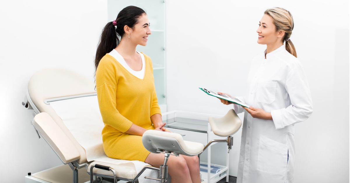 Patient speaking with gynecologist
