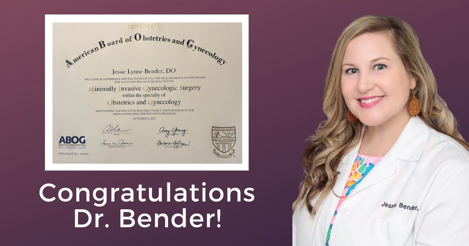 Congratulations Dr. Bender