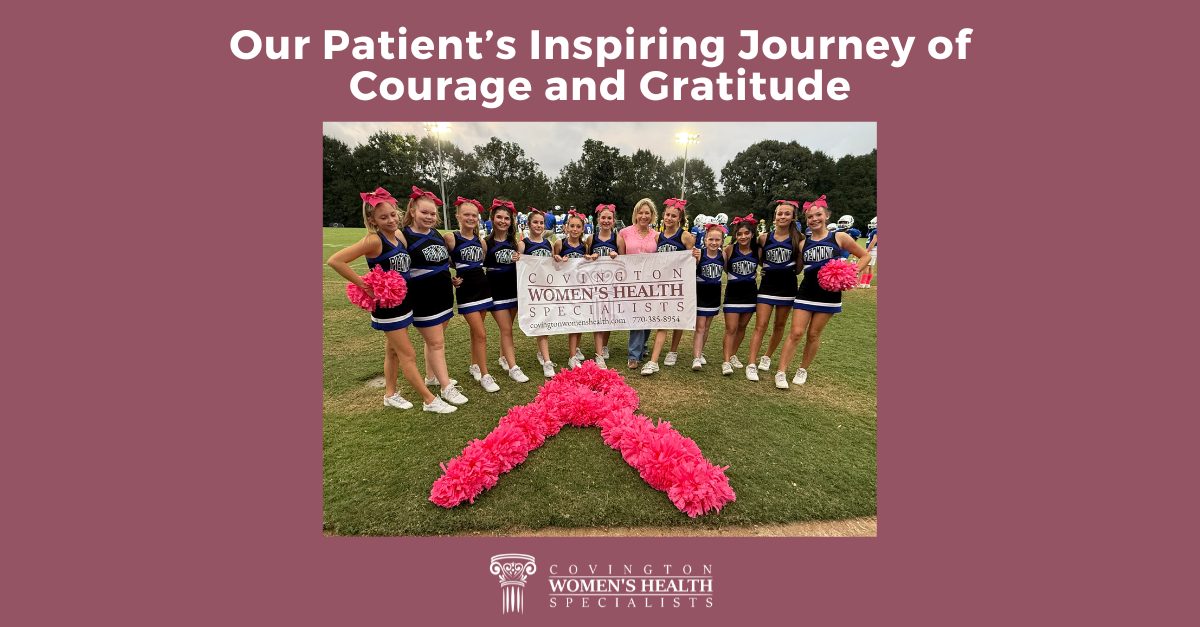 a group of cheerleaders supporting breast cancer awareness