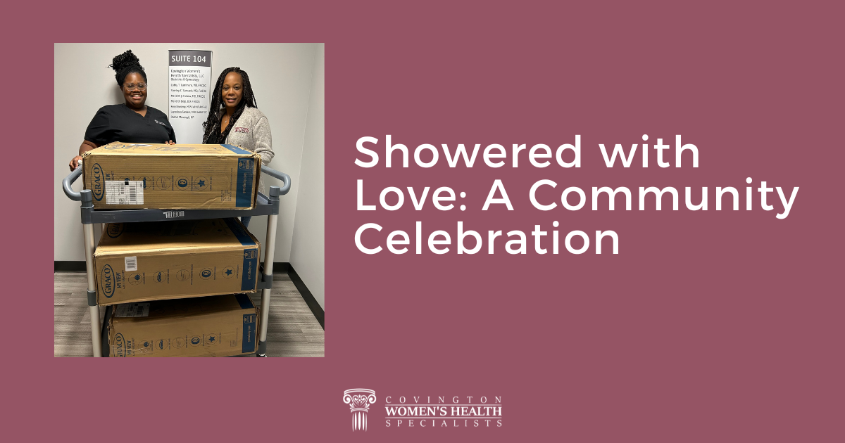 Covington Women’s Health Specialists team members pose with donated 4-in-1 bassinets during the Postpartum Warriors 3rd Annual Community Baby Shower in Covington, Georgia.
